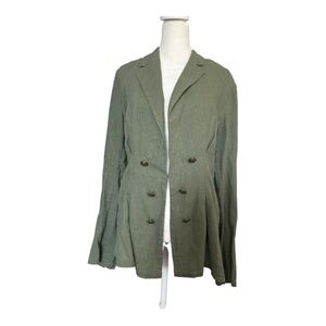 Active Seller!! Free People Olive Green Linen Blazer Cardigan Size M